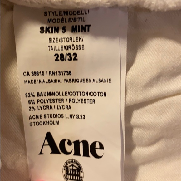 ACNE STUDIOS JEANS 28/32 Spring Summer Club Beach Skinny Hamptons Mint Green - Picture 4 of 6
